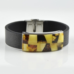 Mix Baltic Amber with leather for men